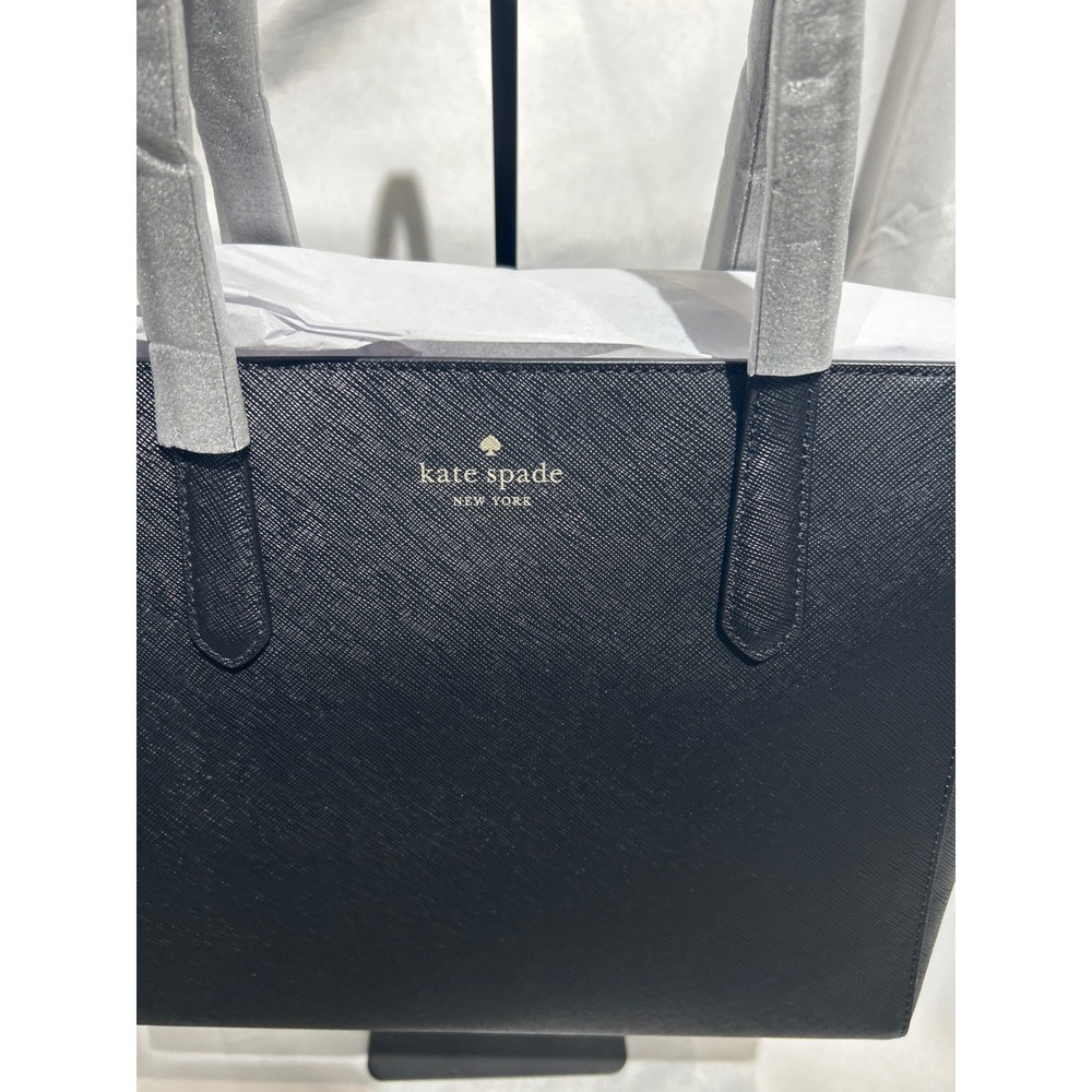 Kate Spade Staci Medium Tote Bag Black Saffiano PVC NWT - Picture 2 of 8